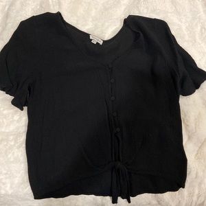 black cropped button up top size small